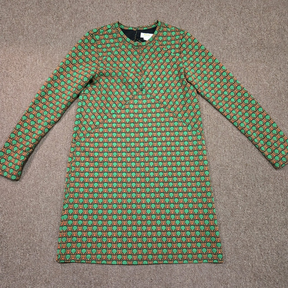 Maeve Green and Orange Retro Geometric Mini Dress